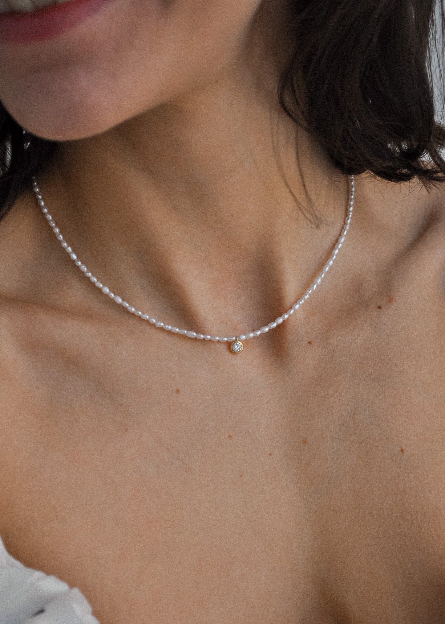 14K Solid Gold Large Diamond Necklace