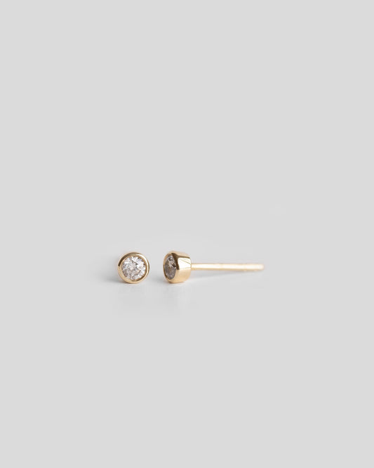 Bezel Set Diamond Stud Earrings
