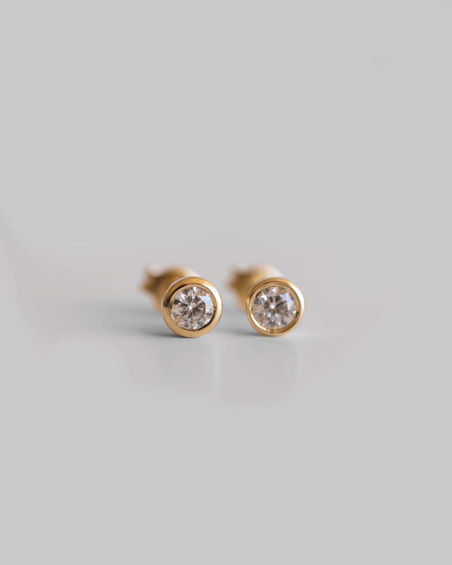 Bezel Set Diamond Studs