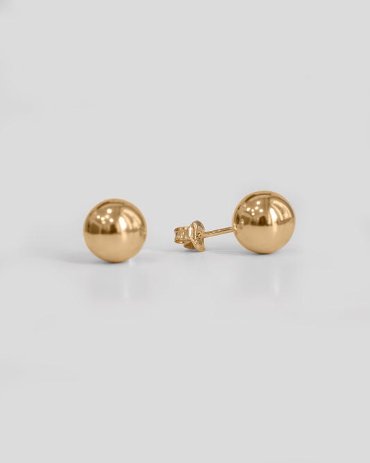 gold vermeil studs, bold ball earrings 
