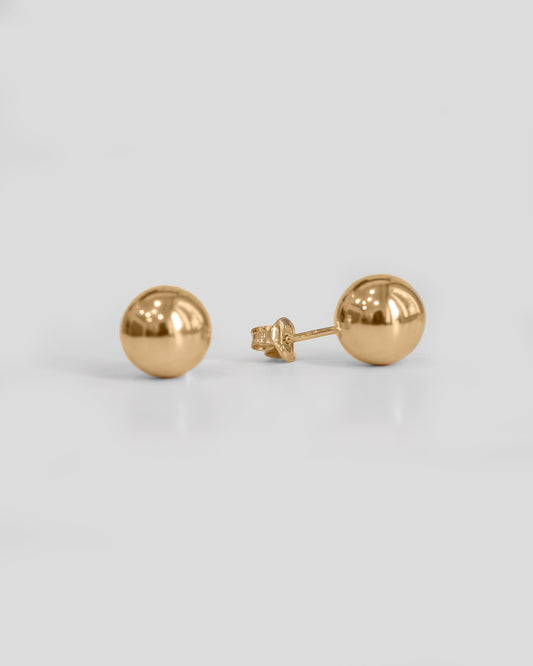 gold vermeil studs, bold ball earrings