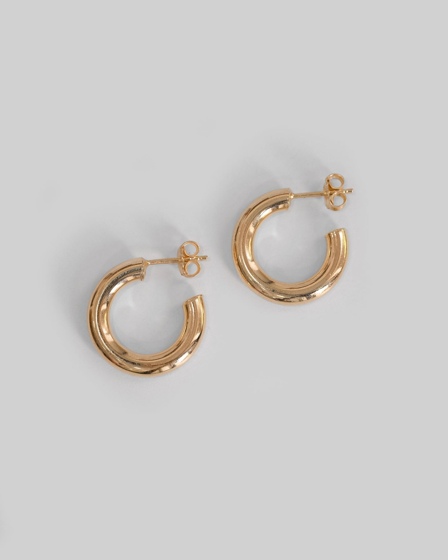 thick gold vermeil c hoops earrings, sterling silver bold c hoops earrings