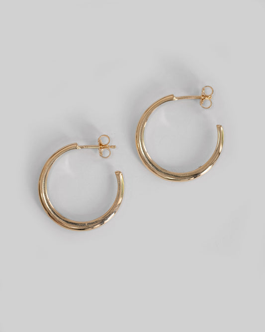 gold vermeil c hoops earrings