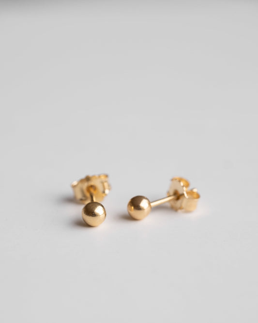minimalist gold vermeil ball stud earrings