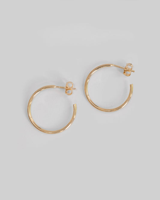 delicate gold vermeil c hoops earrings