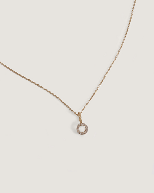 Gold Circle Diamond Necklace