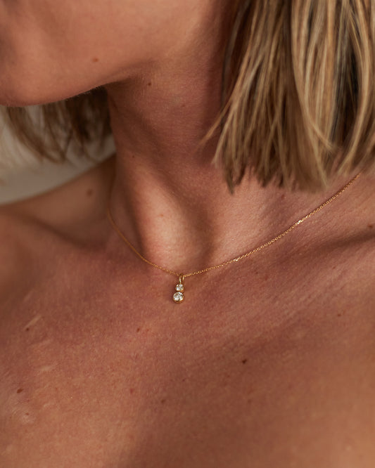 Two Stone Diamond Necklace
