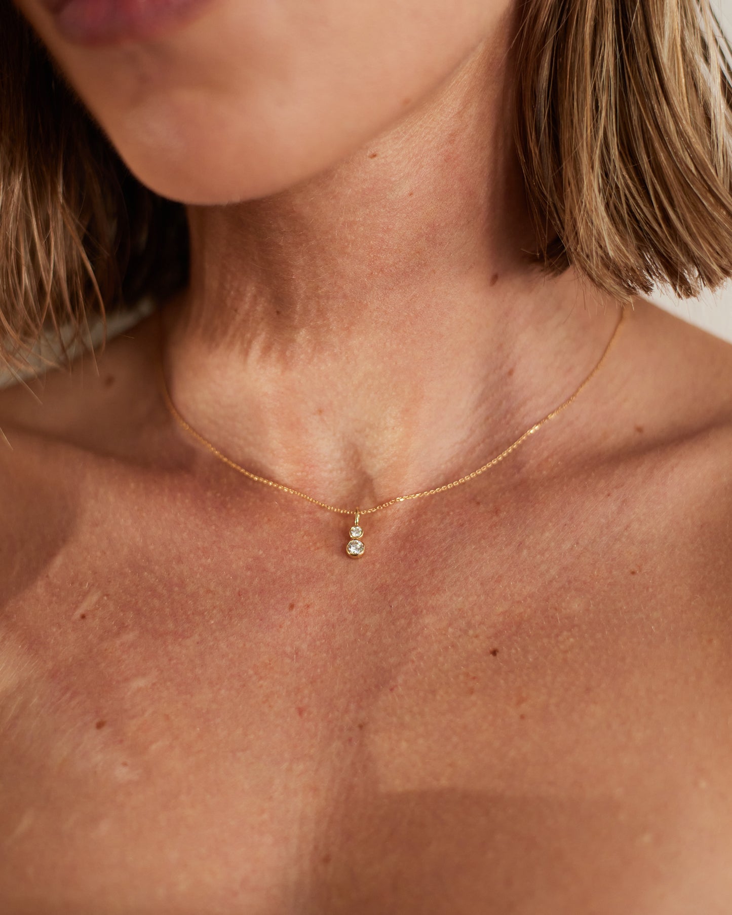 Two Stone Diamond Necklace