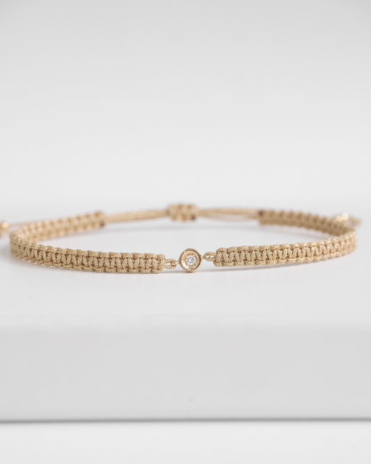 14K Solid Gold Diamond Friendship Bracelet