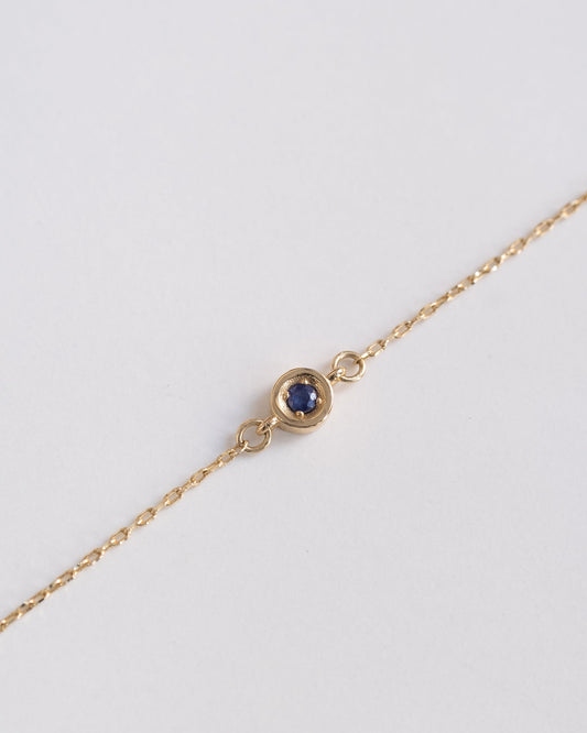gold gemstone bracelet, gold chain bracelet with blue sapphire
