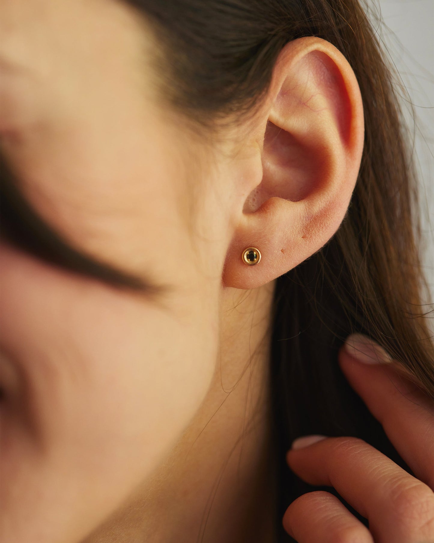 14K Solid Gold Black Diamond Earrings