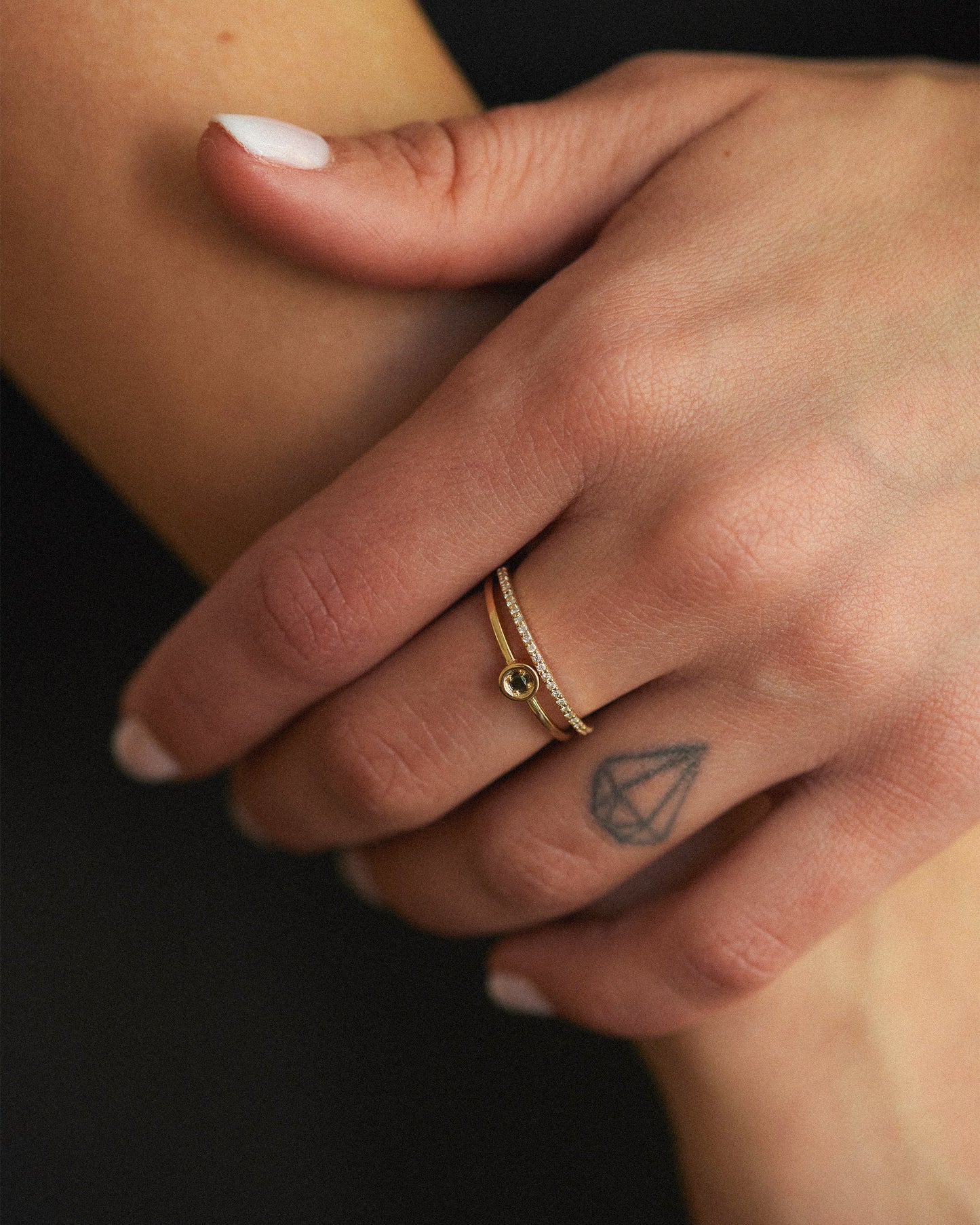 Delicate Black Diamond Ring