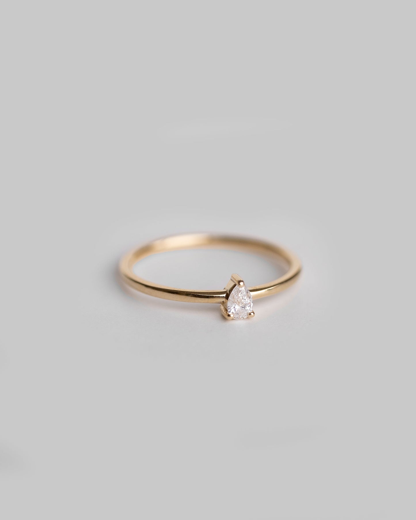 Tiny Teardrop Diamond Ring