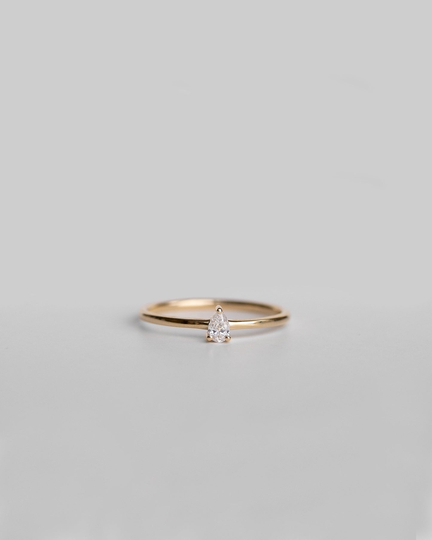 gold solitaire diamond ring, delicate gold ring with single diamond 