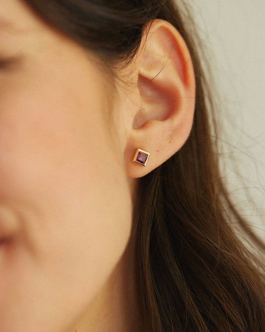 Garnet Stud Earrings