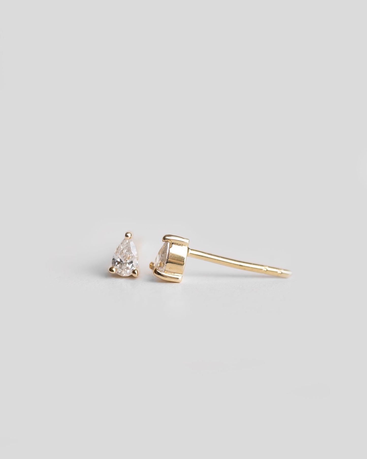 Tiny Teardrop Diamond Studs