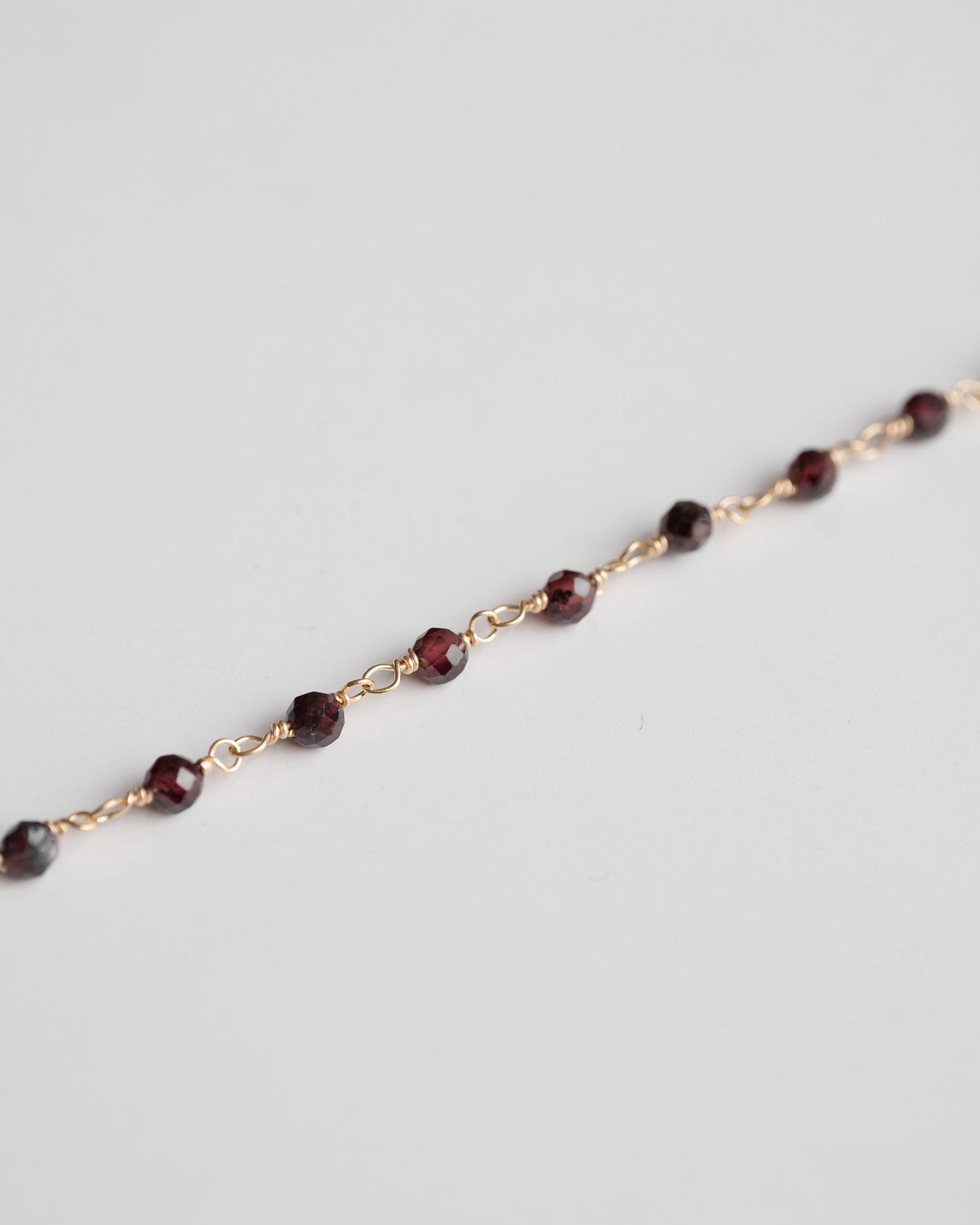 garnet beaded chain anklet, red chain bracelet 