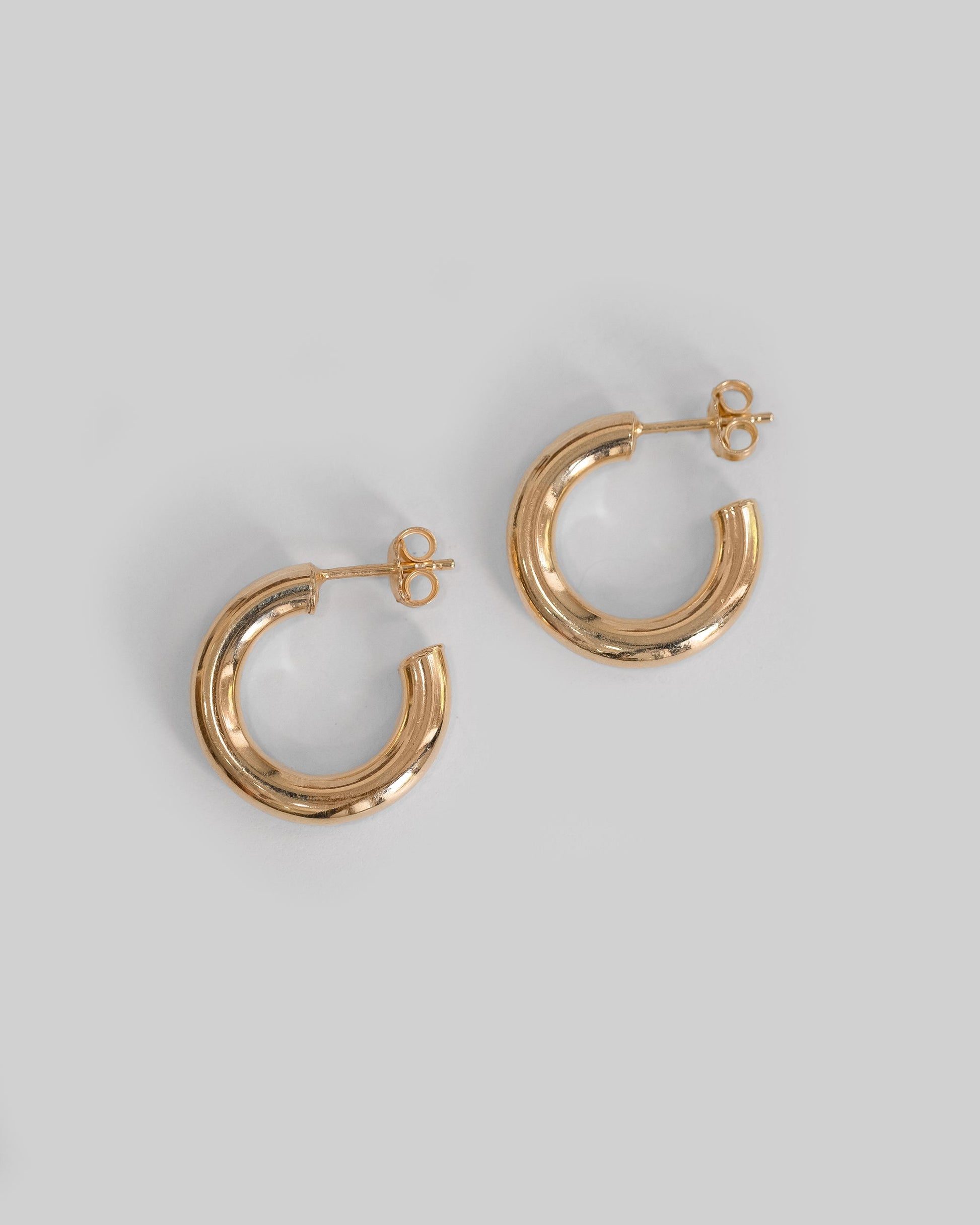 thick gold vermeil c hoops earrings, sterling silver bold c hoops earrings 