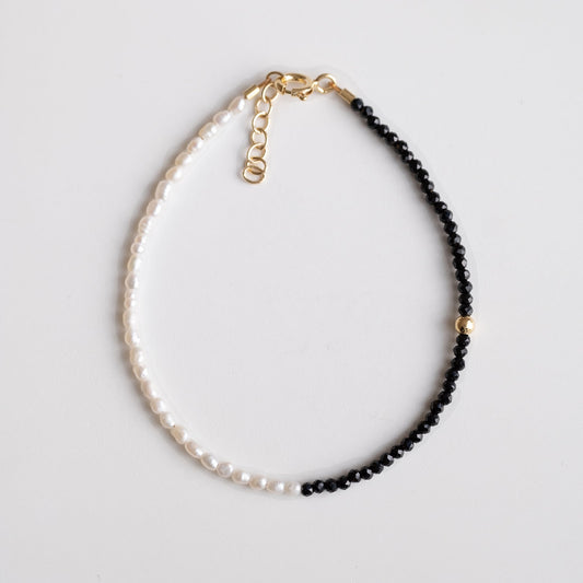 Pearl & Black Spinel Bracelet