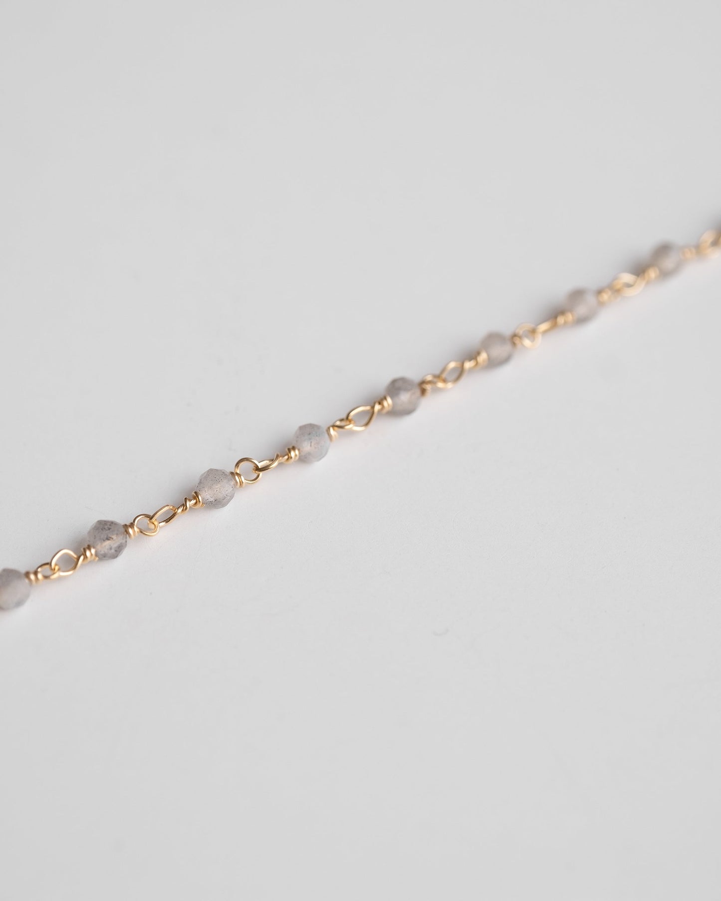 chain anklet with light grey stones, labradorite anklet 