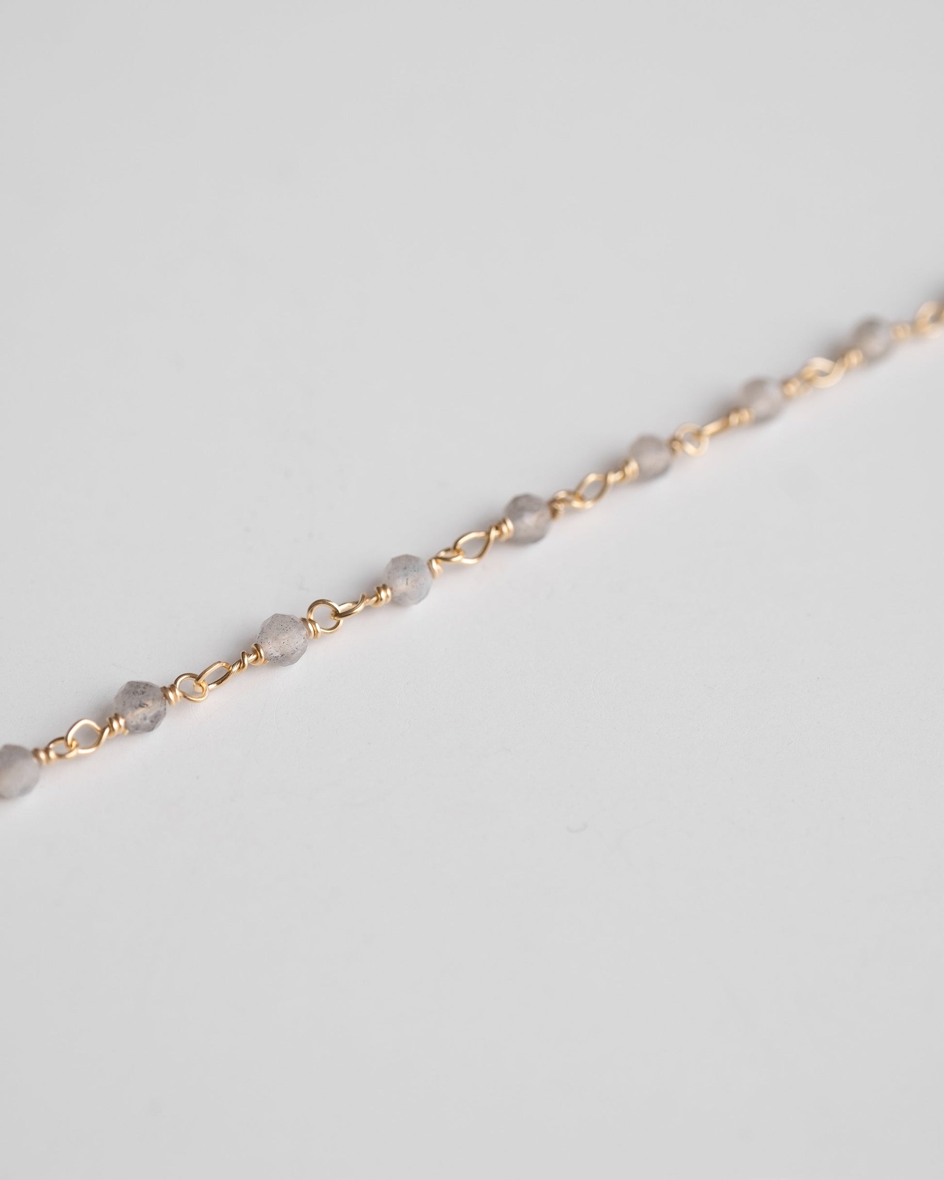 chain anklet with light grey stones, labradorite anklet 