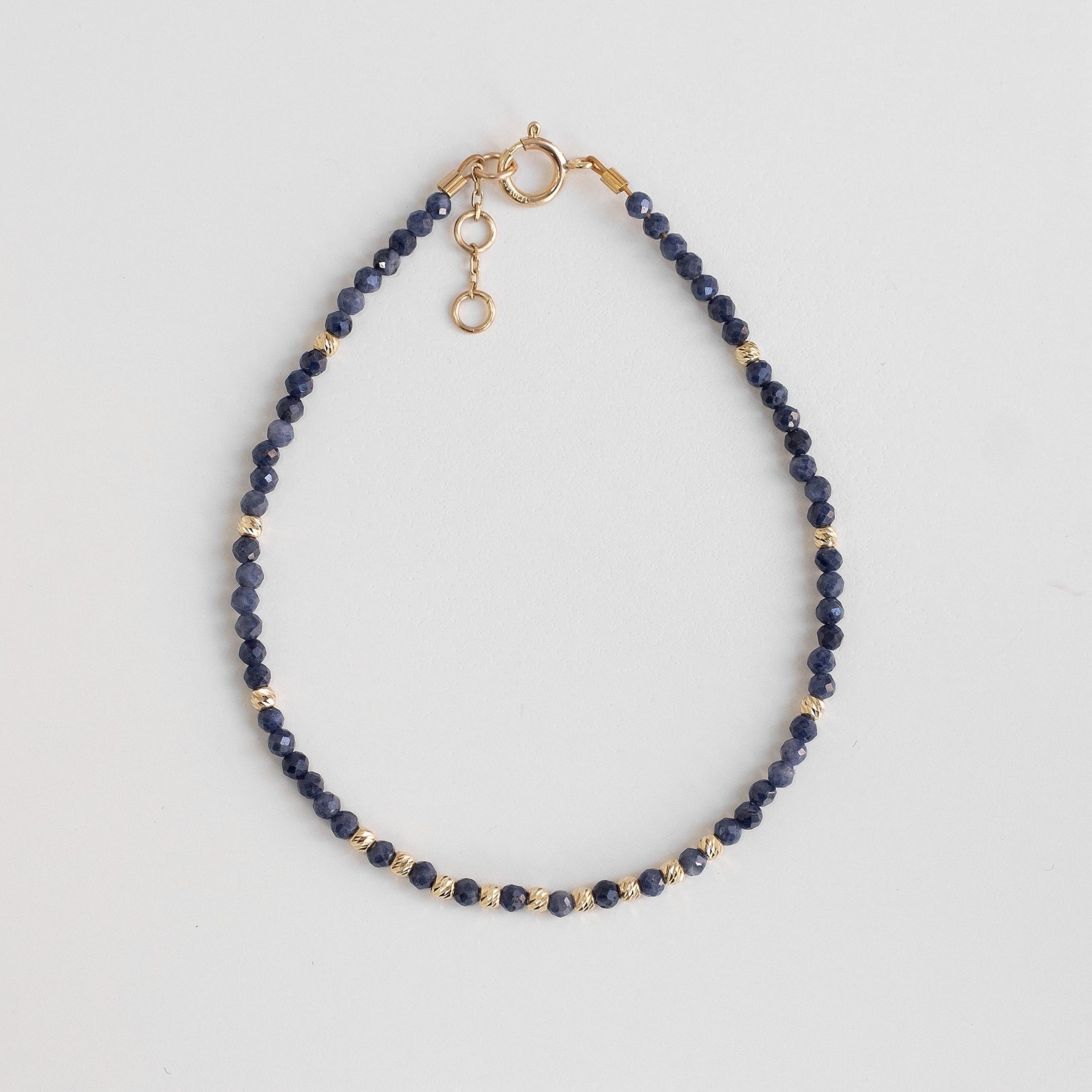 gold sapphire beaded  bracelet 